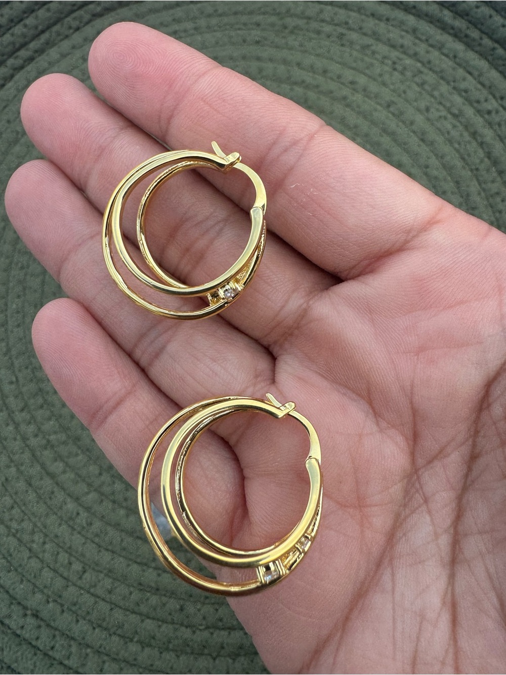 0.4 Carat GRA Certified Gold Plated Moissanite Hoop Huggies earrings